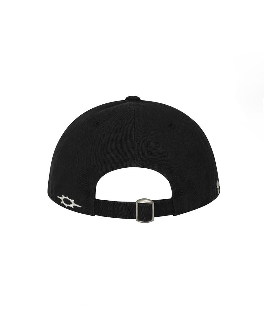 Lujeoseukeulleob Washed Star Logo Cap Black