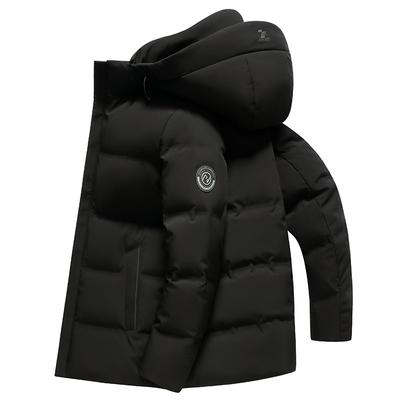Doudoune d'hiver pour homme Business Casual Épaissie Coupe-vent à capuche Mi-longue pour homme
