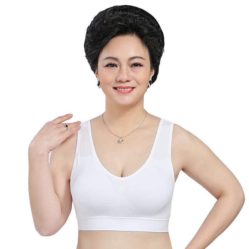 

Хлопковый бюстгальтер-майка для мам: Без косточек, большой размер, идеально подходит для женщин среднего и пожилого возраста, спортивный дизайн, поддерживающая и удобная посадка. 4XL (80-92.5kg) белый