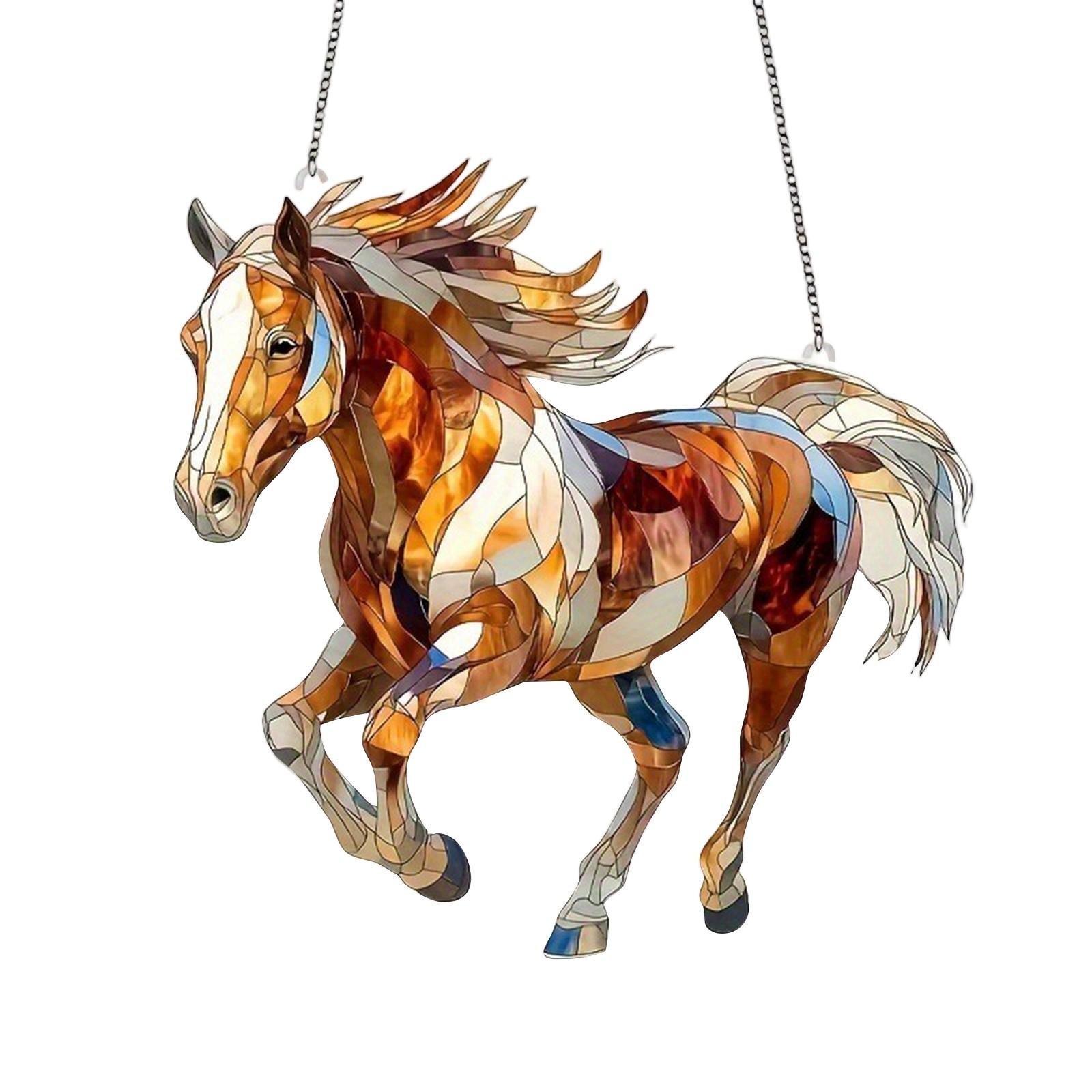 

Подвеска-лошадь, украшение для ловли солнца на окно, в качестве подарка, декоративная подвеска для любителей и владельцев лошадей One Size белый