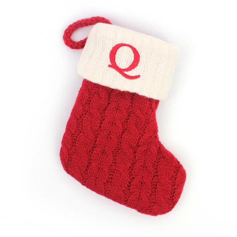 Navidad Christmas Boots Letters Christmas Stocking New Knitting Christmas Tree Pendant Decorations Snowflake Christmas Socks