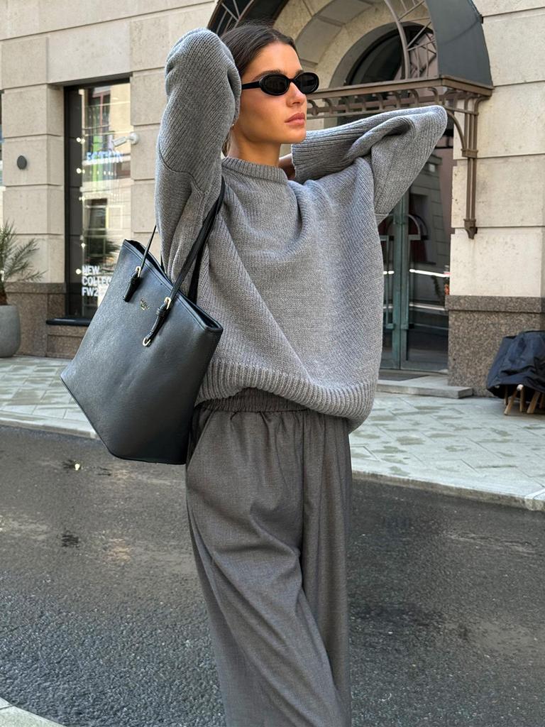 Winter Women's Oversize Sweater Burgundy O-neck Vintage Pullover Women Jumper Basic Gray Female Warm Knitted Sweaters for Women