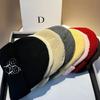 Winter Knit Beanie Women Cute Embroidered Warm Hat Same Style As Figure Outdoor Casual