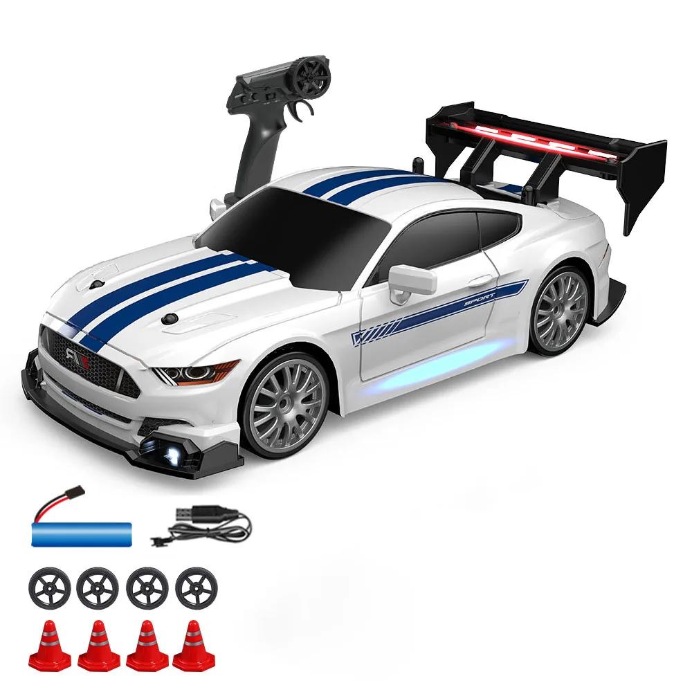 1/24 RC Drift Cars High Speed Vehicle Mustang 4WD Remote Control Racing Car Toy Boys Competition Race Car Gift Replaceable Tire