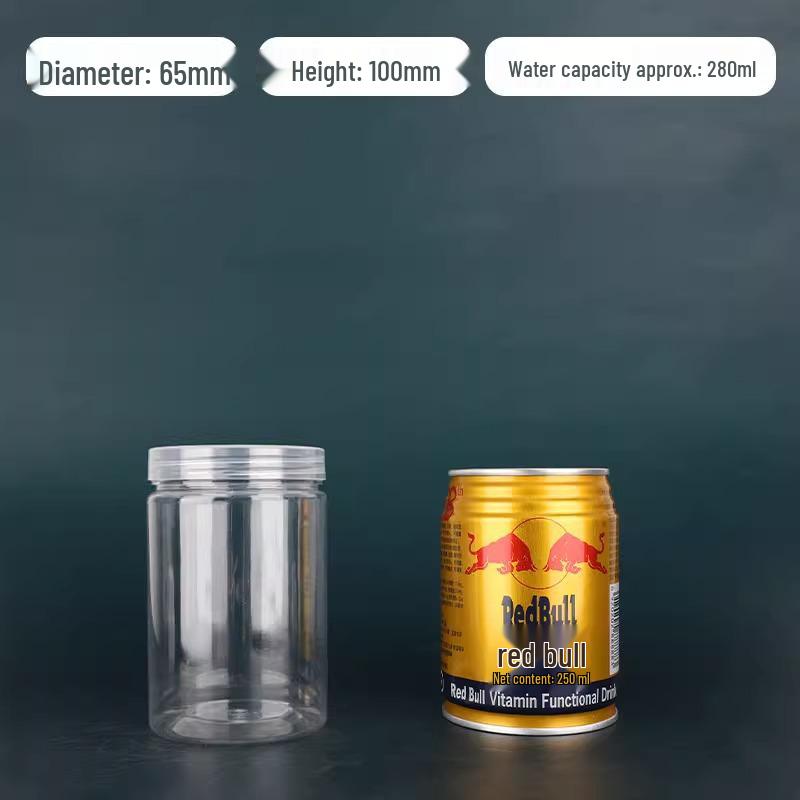 Transparent Food-Grade PET Storage Jars, Wide Mouth for Grains and Candy