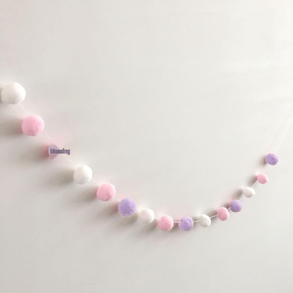 3in Macaron Color Pom-pom Bunting Decoration for Children's Room or Festival