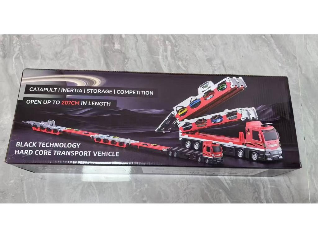 Transforming Toy Truck with Storage and Track, Ejects Small Alloy Cars - Ideal Gift for Kids
