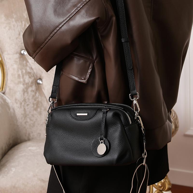 Female Retro Cowhide Shoulder Messenger Bag Women Natural Cow Leather Crossbody Bags Lady Luxury Fashi Designer Handbag Purses