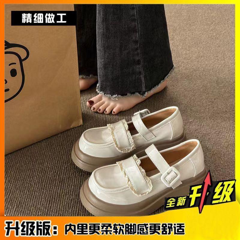 College platform Mary Jane single shoes women's summer new versatile student retro big head small leather shoes