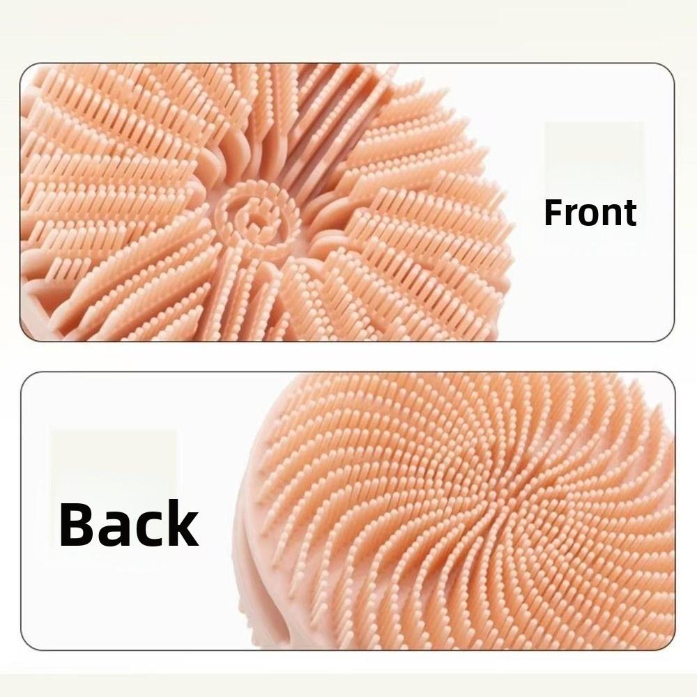 Double-sided Soft Bristle Shower Brush Massage Cleaning Body Shampoo Brush Silicone Multi-functional Bath Brush For Exfoliation
