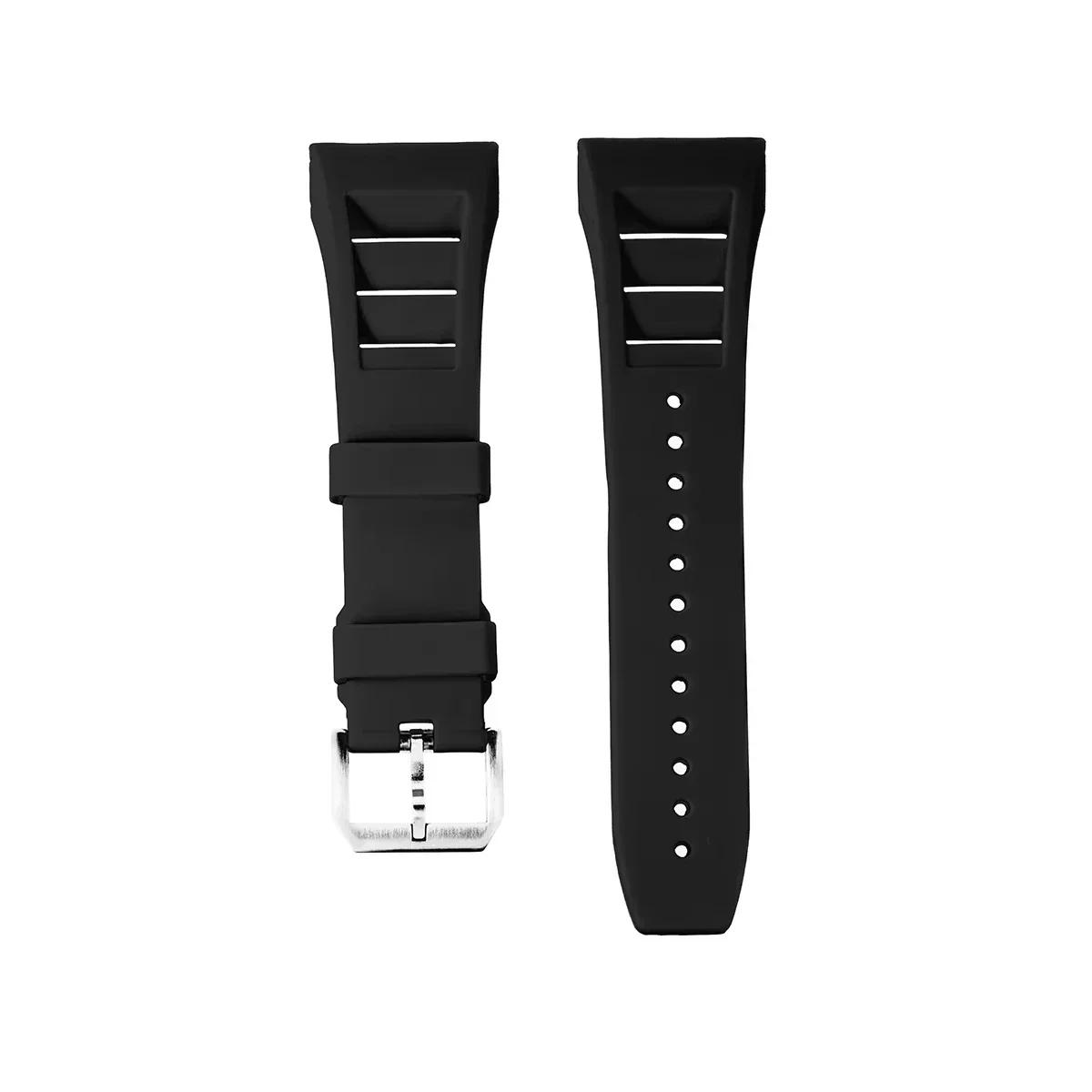 

Luxury Modification Kit For Apple Watch 11 10 46MM Stainless Steel Case for IWatch Series 9 8 7 6 5 44 45mm Silicone pin Buckle For Series11 46MM