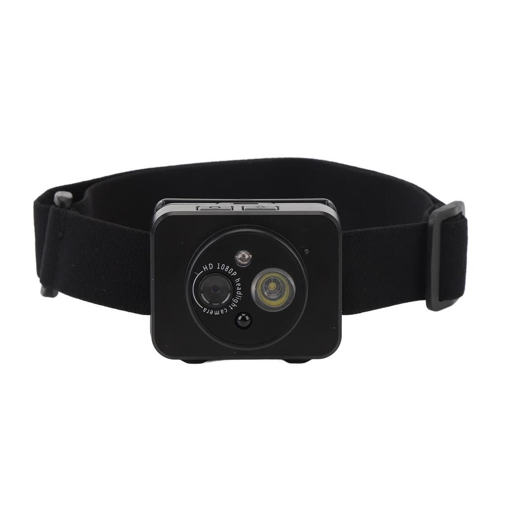 Head Mounted Body Video Camera LED Headlamp 1080P Head Mounted Action Camera Rechargeable 2MP Intelligent Sensing for Camping
