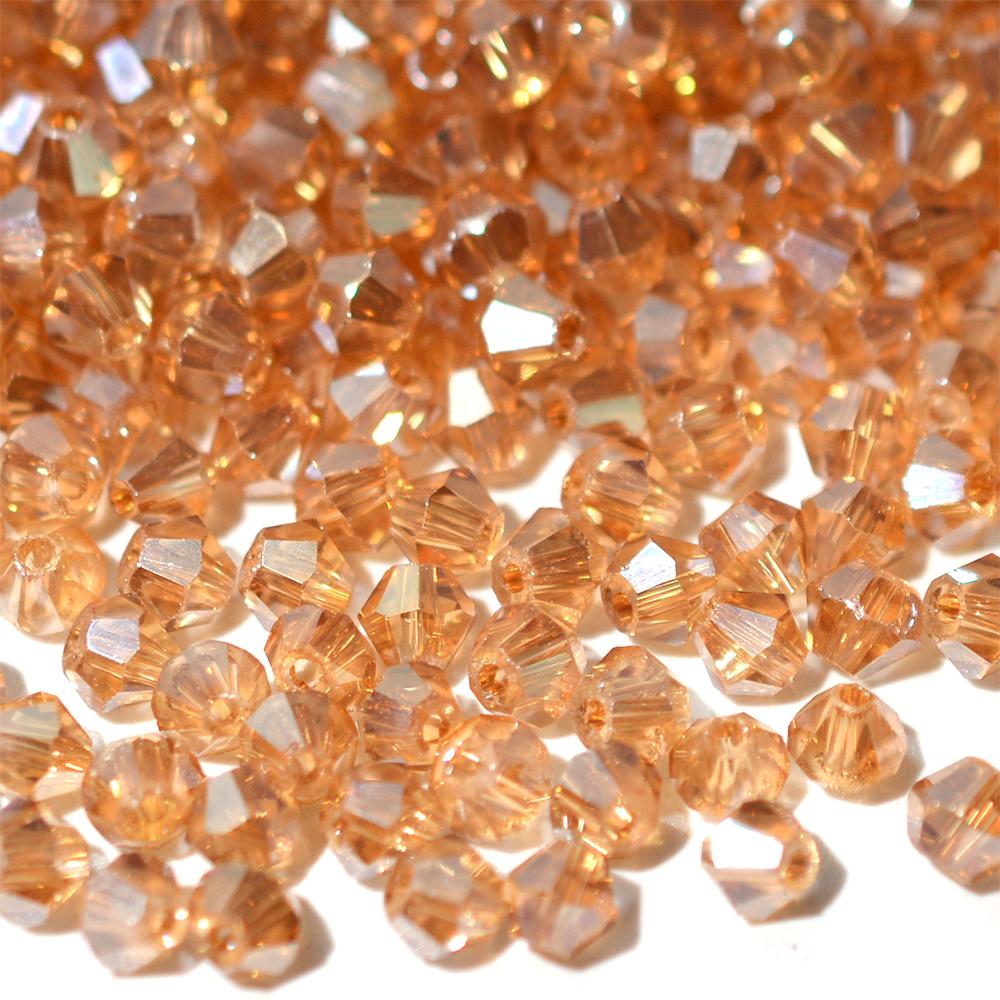 Kovová barva 100ks Průměr 4mm Bikonický tvar Pokovené Rakouské krystaly Skleněné korálky Volné Distanční korálky pro výrobu šperků