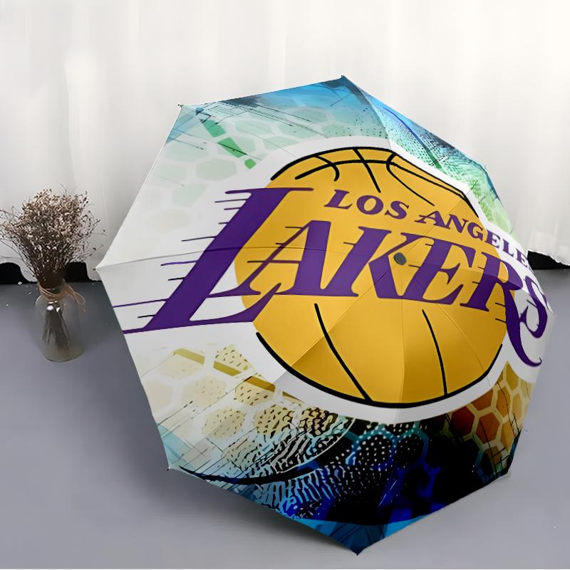 Printed Los Angeles Lakers logo Folding Umbrella,Outdoor,Leisure,And Travel Umbrella,Durable Umbrella Fabric,Birthday And Holiday Gift