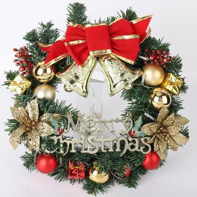 Christmas Wreath with LED Fairy Light Door Hanging Garland Pine for Home Decorations Xmas Party Supplies Happy New Year Decor