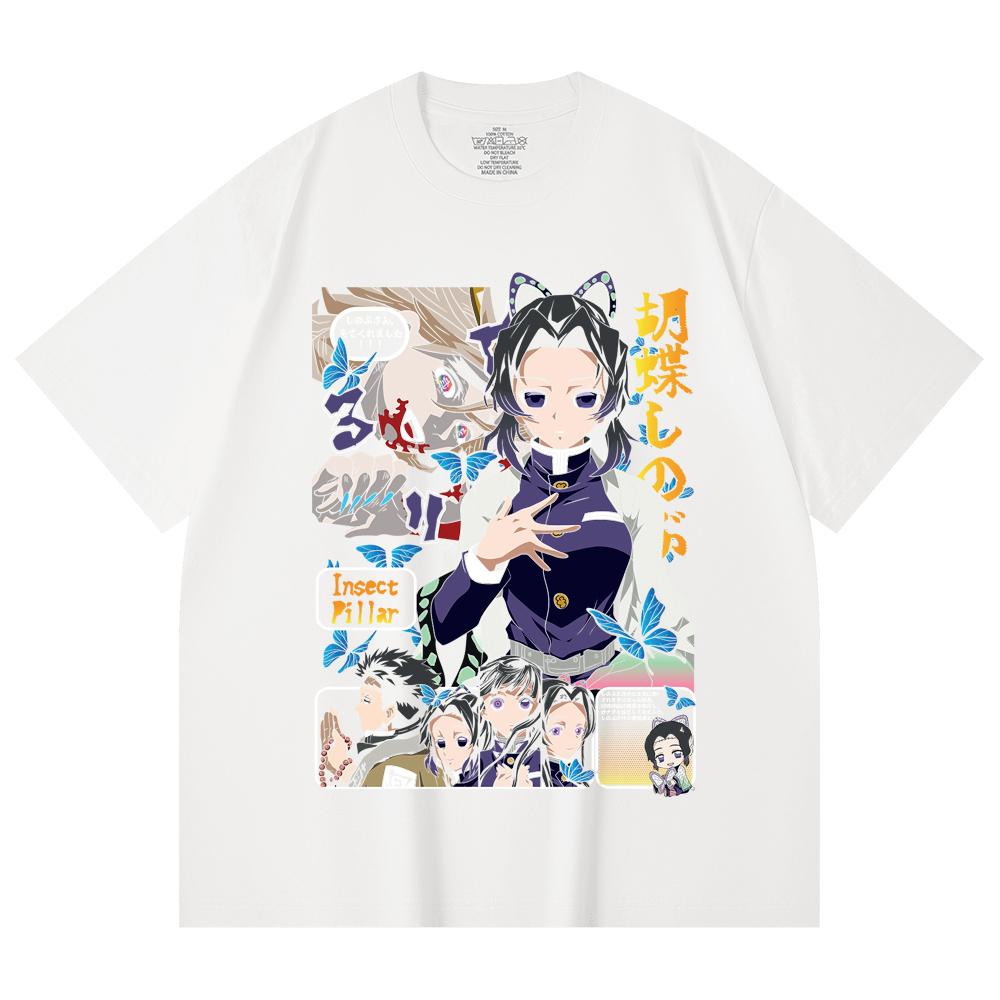 230 Gsm 100% Cotton Demon Slayer V16 Shinobu Print Unisex Heavy Cotton T Shirt