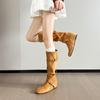 Inner height increase, soft fold and thin medium boots, children's autumn new round head buckle belt, western cowboy boots