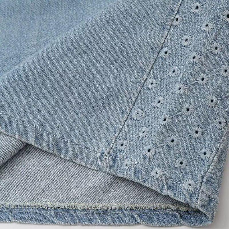 Kaslead New Arrival Women's Clothing Fashion Style Fashion Hollowed-out Embroidered High Waist Loose Denim 6147119