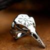 Retro Nordic Mythology Odin Crow Stainless Steel Large Ring for Men Punk Gothic Edgy Zircon Bikers Accessories Cosply Cool Gift