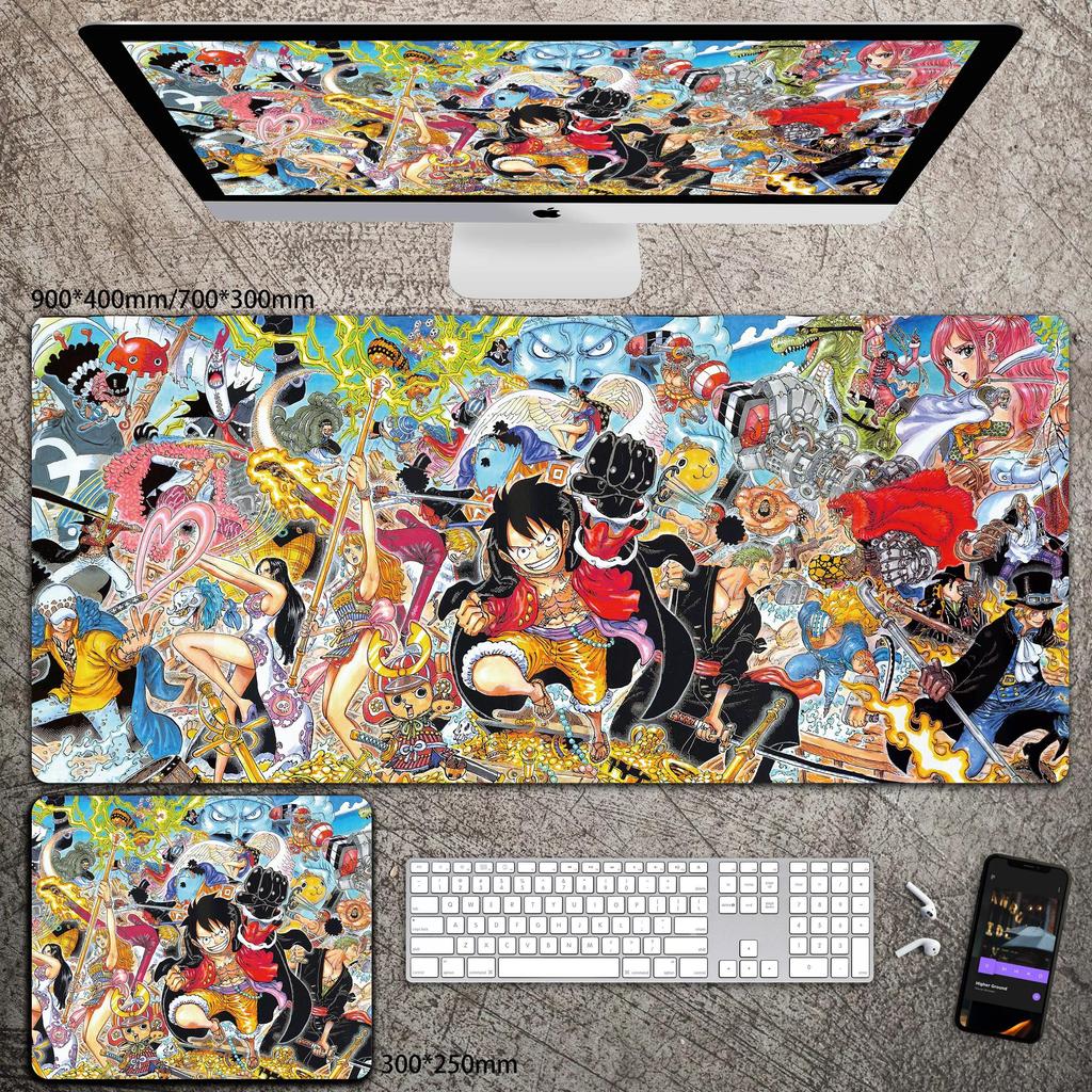 High Definition ONE PIECE Leather Mouse Pad Oversized Boys Animation E-sports Game Keyboard Pad Luffy Computer Desk Pad Non-slip Waterproof Mouse Pad