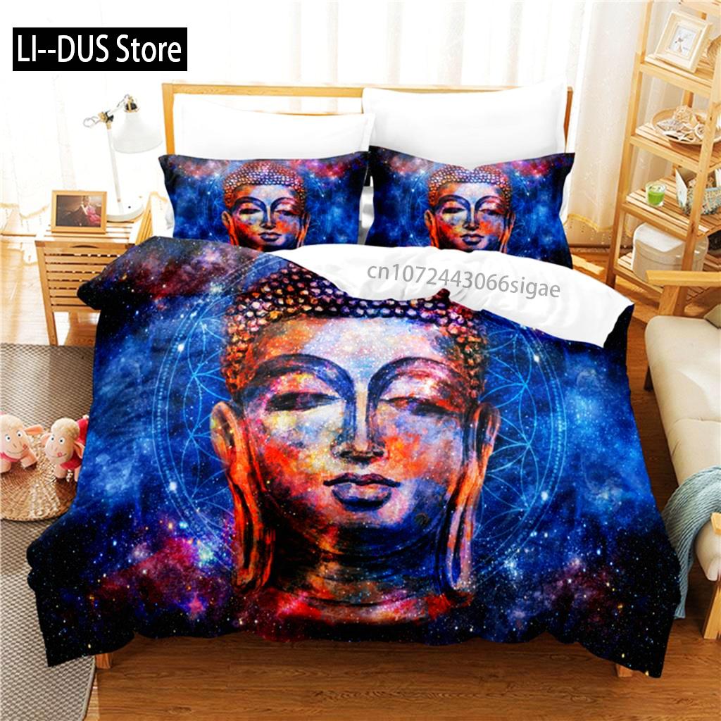 Buddha Duvet Cover Buddhist Decor Exotic Ethnic Bedroom Believer Holiday Decorative Duvet Cover Bedding Sets For Women Men Gifts