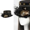 Gothic Geared Studded Hat for Coser Steampunk  Gothic For Costume Parties Halloween Event Photo Props