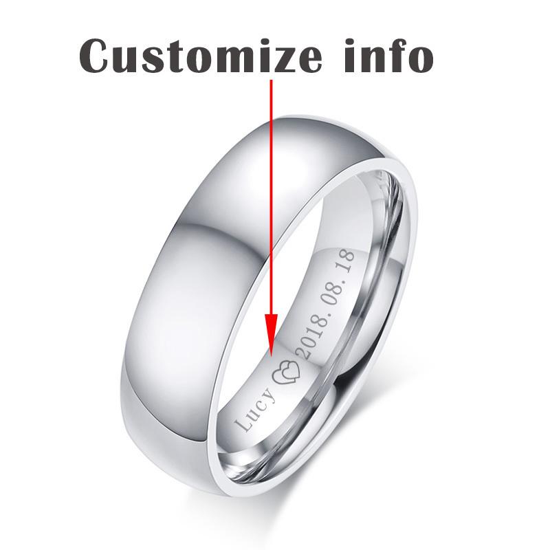Vnox Simple Stainless Steel Wedding Bands Ring for Women Men Never Fade Female Classic Engagement Personalized Alliance