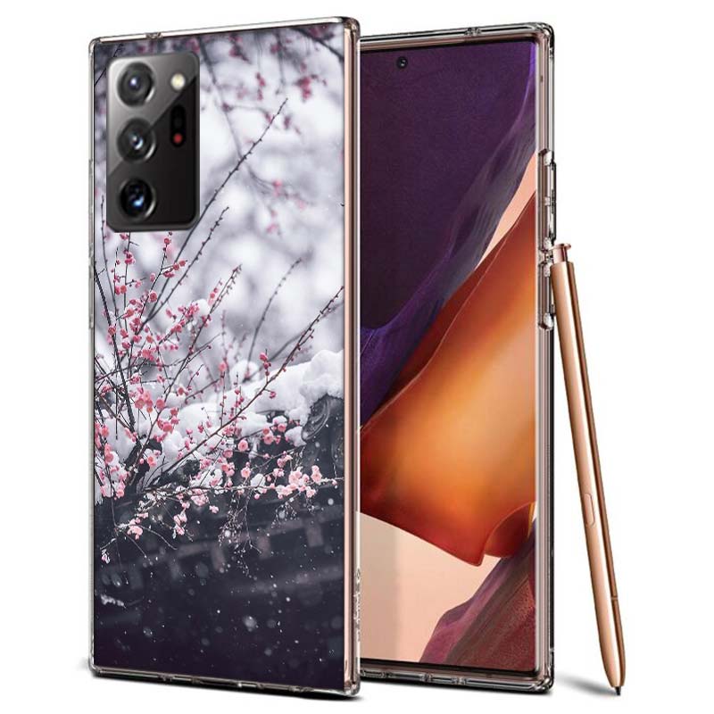 Snowy Peach Blossom Tree in Front of the House Phone Case for Samsung A55 A35 A25 A15 A07 A05S A16 A17 A26 A36 A37 A56 A57 Galax