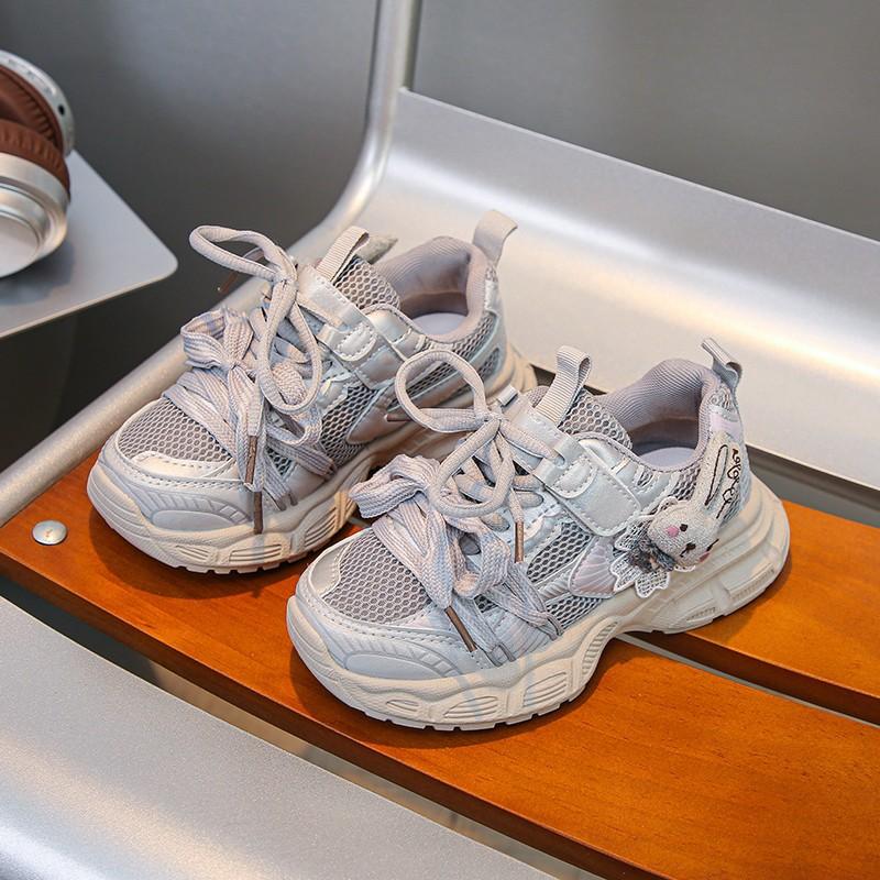 Kids Bunny Decor Mesh Breathable Chunky Sneakers 26