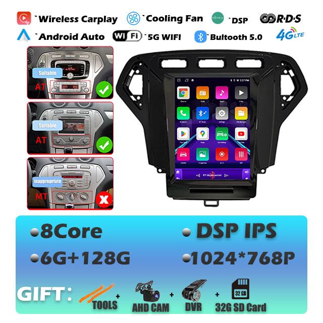 IPS Android 14 For Ford Mondeo 4 2006-2010 Carplay Car Radio Multimedia Video Player Navigaion GPS Stereo