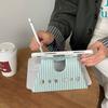 Cute Mint Stripe Dog IPad Case 10th/11th/12th Gen Mini Rotatable With Pencil Holder