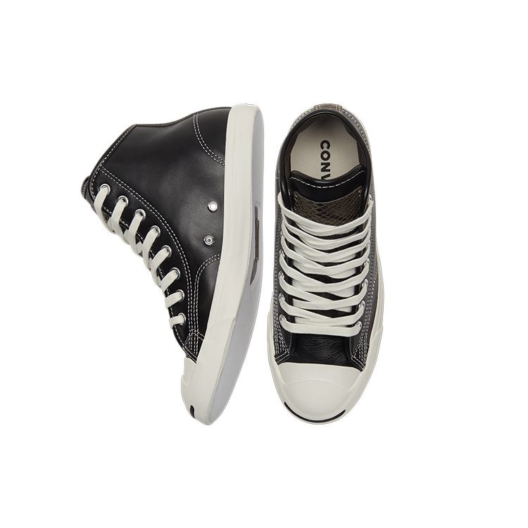 Converse Jack Purcell Lp Slip Resistant Shock Absorbing High Top Skate Shoes Unisex Sneakers Black White 171220C