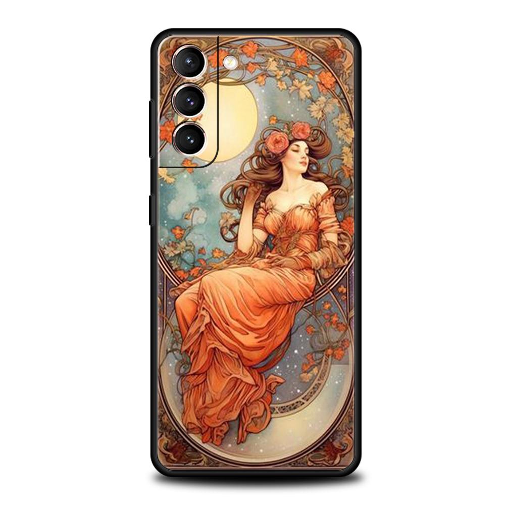 Phone Case for Samsung Galaxy S25/S24/S23/S22/S20/S21/FE/Ultra/S10/S10E/S9/Plus/5G Soft TPU Cover Art Poster ALPHONSE MUCHA Bags