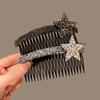 Pentagram Star Invisible Extra Hair Holder Acrylic Broken Hair Comb Rhinestone Star Hair Comb  Lady