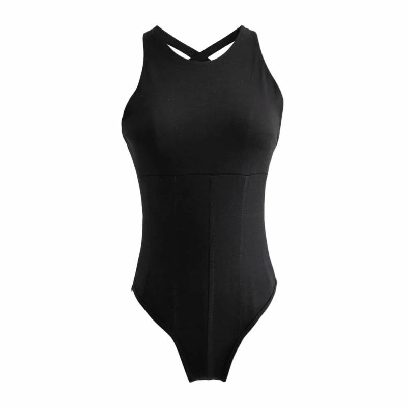 European and American Women's Sexy Summer Tight Solid Color Fashionable Slimming Jumpsuit