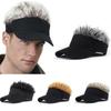 Men Women Novelty Wigs Baseball Hat Black Color Sport Cap With Spiky Hairs Halloween Funny Costumes Accessories Decoration