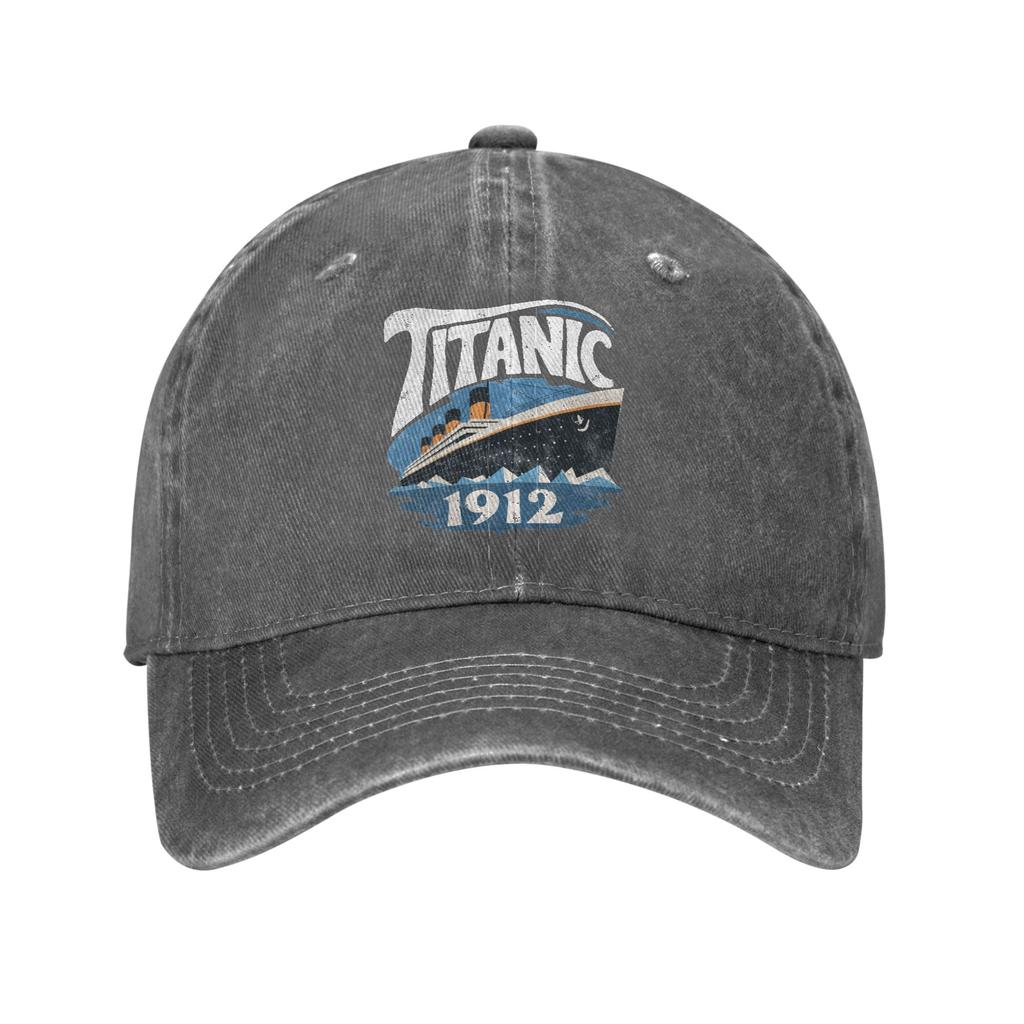 Vintage Titanic  Ship Icebergs History Baseball Caps Unisex Distressed Washed Snapback Hat  Outdoor Summer  Gift Hats Cap