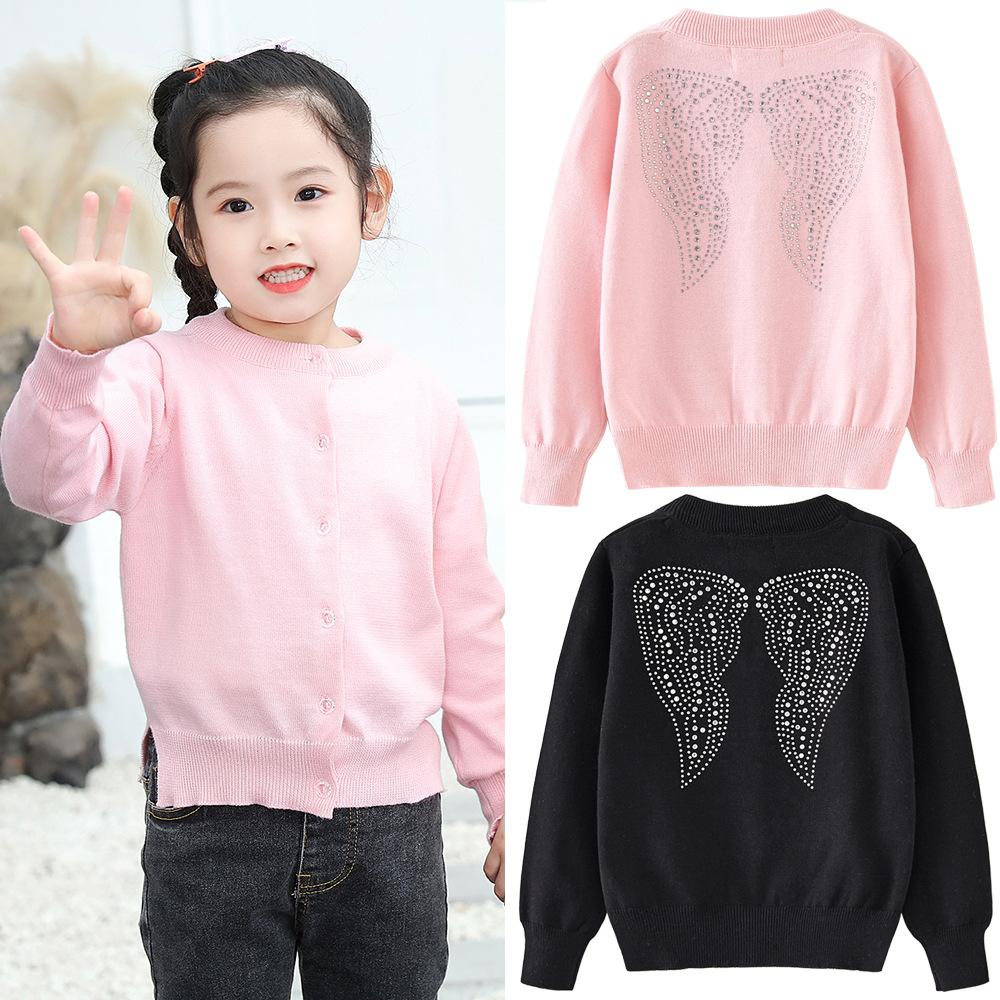 Spring and Autumn Ins Matching Children's Knitted Cardigan Jacket Cotton Girls Sweater Cardigan