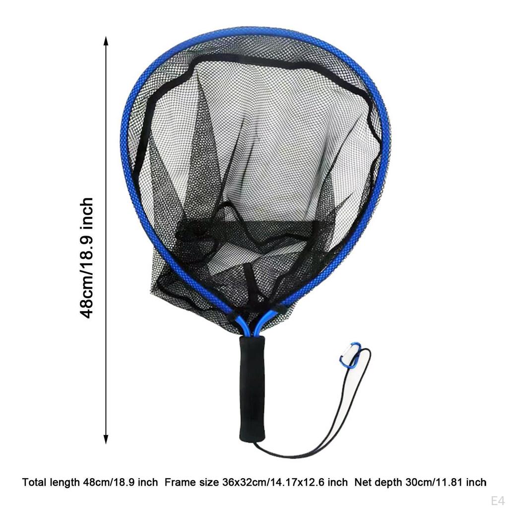 Fishing Landing Net Fish Catching with Lanyard for Sports Freshwater Saltwater
