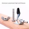 Beech Leather Clamp Set Wood Stainless Steel Adjustable Hand Sewing Tool with Extended Base Plate for Leathercraft DIY Hobbyists