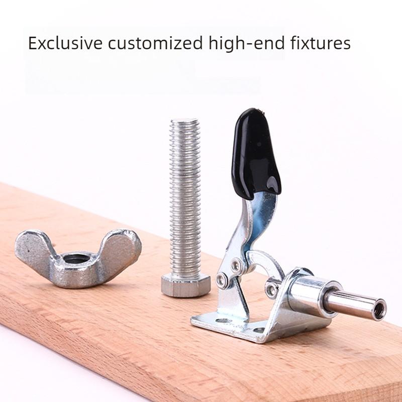 Beech Leather Clamp Set Wood Stainless Steel Adjustable Hand Sewing Tool with Extended Base Plate for Leathercraft DIY Hobbyists