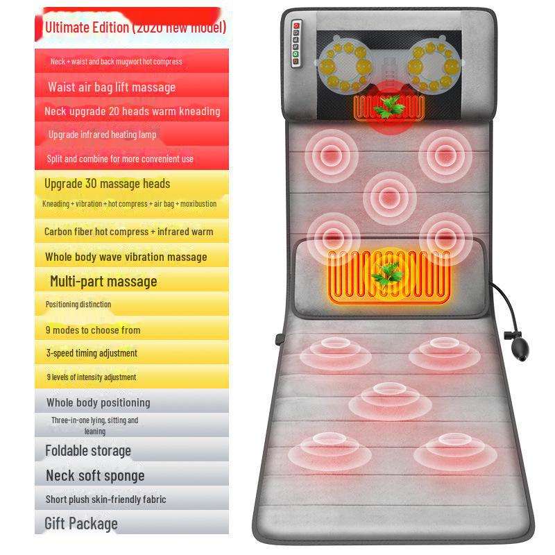 Electric Full-Body Heating Massage Mat for Cervical and Lumbar Support