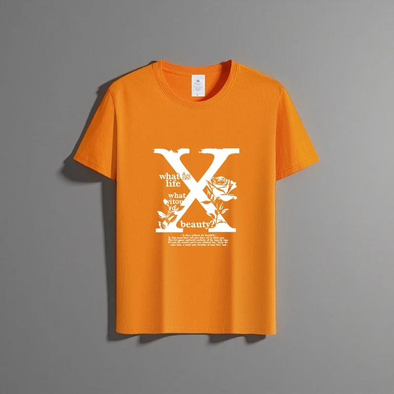 Sommer neues Unisex vielseitiges reines Baumwoll-T-Shirt modisches lässiges Rundhals-Oberteil atmungsaktive lockere Passform Print Kurzarmhemd
