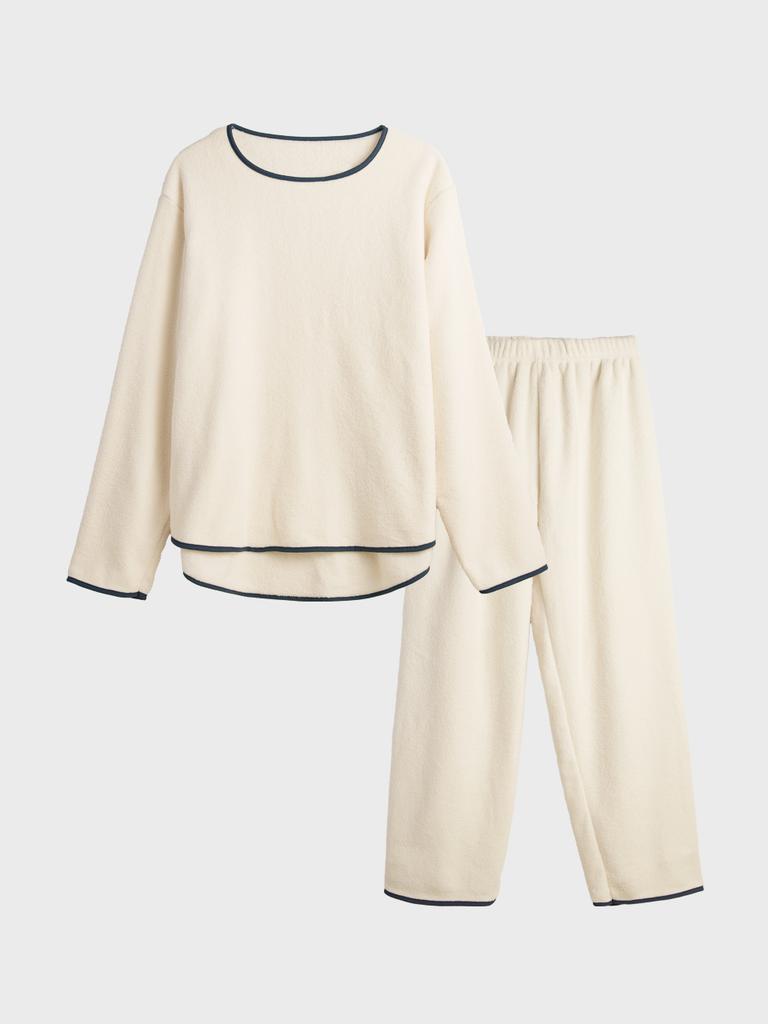 HUGDAY Creamy Microfiber Pajama Set