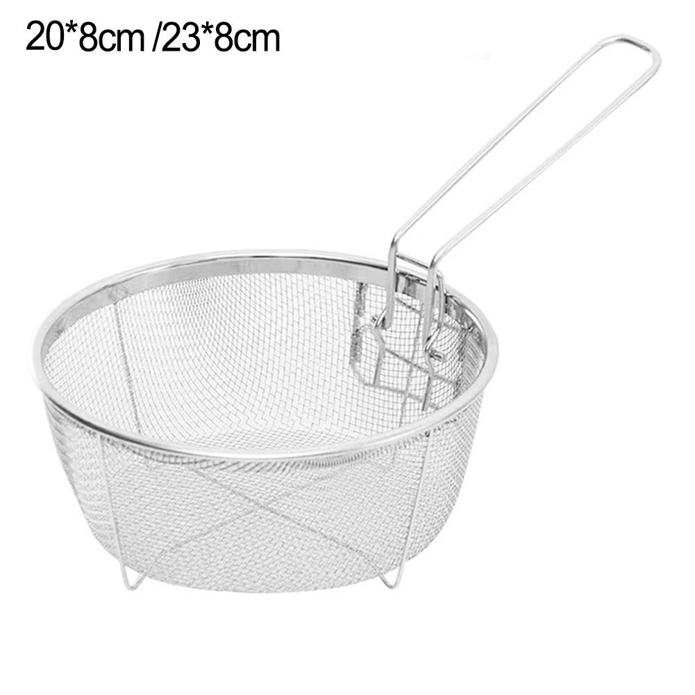 Nerezový fritovací koš kulatý drát vysoké kvality s odnímatelnou rukojetí