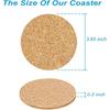 Roseelf Stylish Cork Coasters, 5mm Thick, 10cm Diameter, Round, 100 Pieces, Heat Resistant,