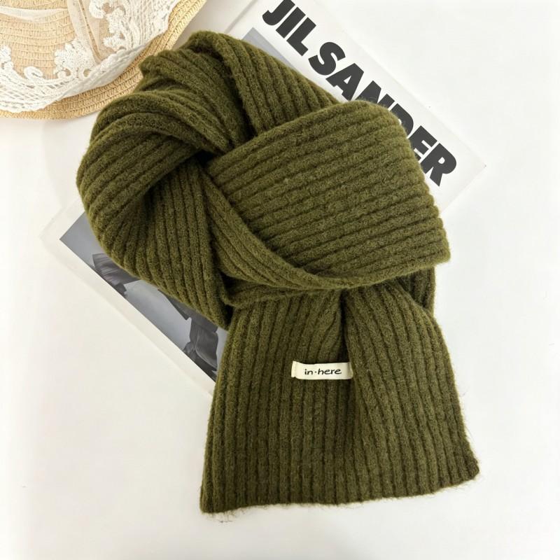 Soft Wool Blend Knit Scarf Women Winter Warm Cozy Lightweight Neutral Tone Korean Style Neck Wrap