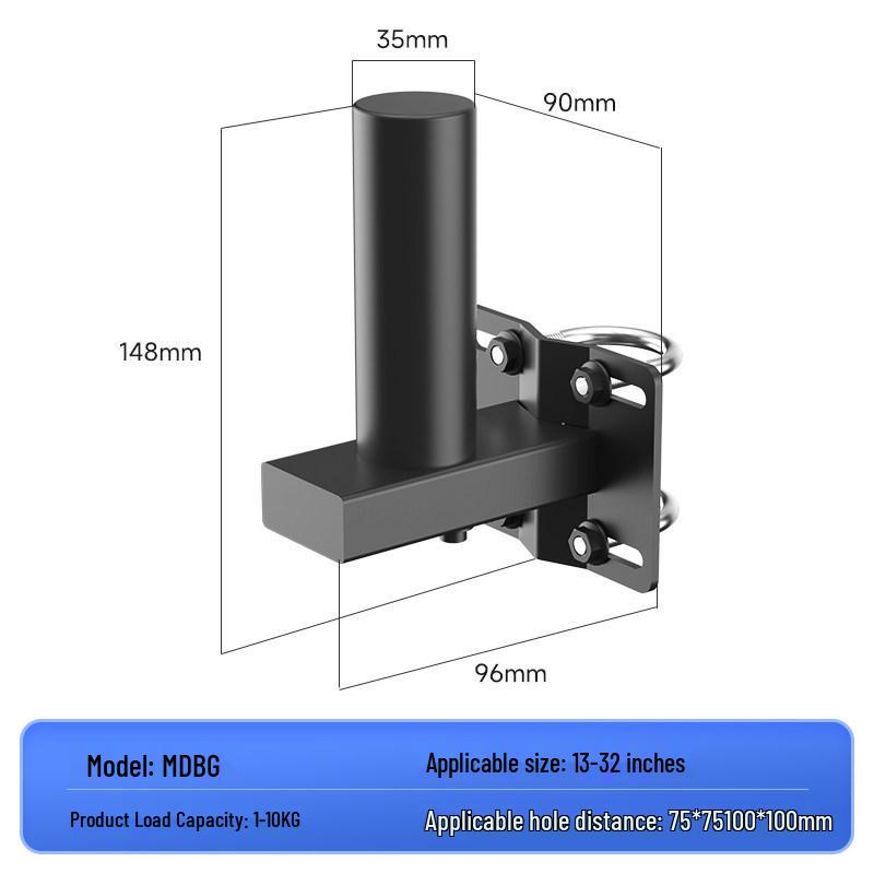 Clamp-Type Wall Mount Monitor Stand with No-Drill Install for Dorms
