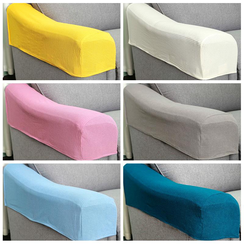 2 PCS Solid High Quality Removable Armrest Covers Furniture Stretchy Chair Sofa Couch Arm Protector Home & Living Furniture