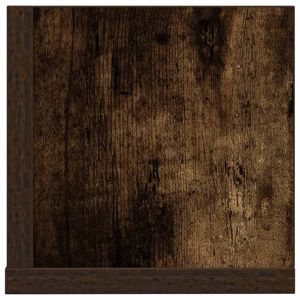 Wall Shelves 2 Pcs Smoked Oak 100 X 16.5 X 16.5 Cm Engineered Wood